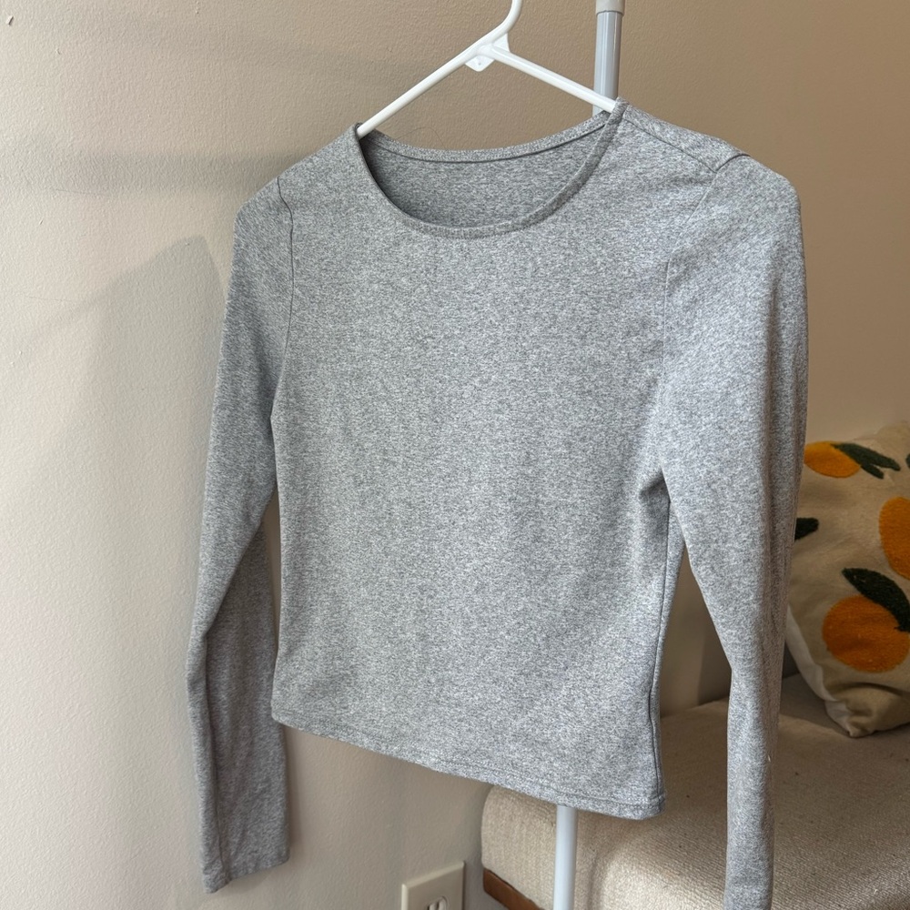 Gray Long Sleeve Women's Top